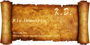 Kis Demetria névjegykártya